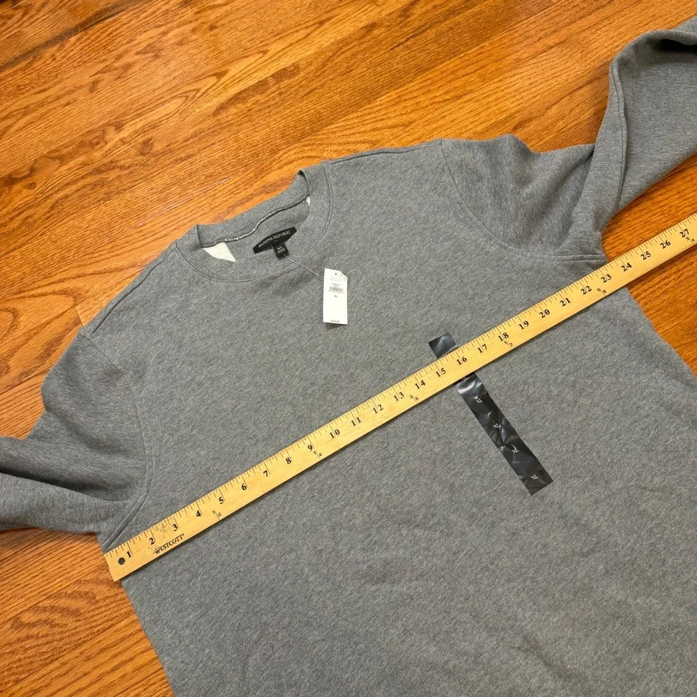 New Banana Republic Crewneck Sweatshirt Mens XL Solid Gray Long Sleeve Midweight